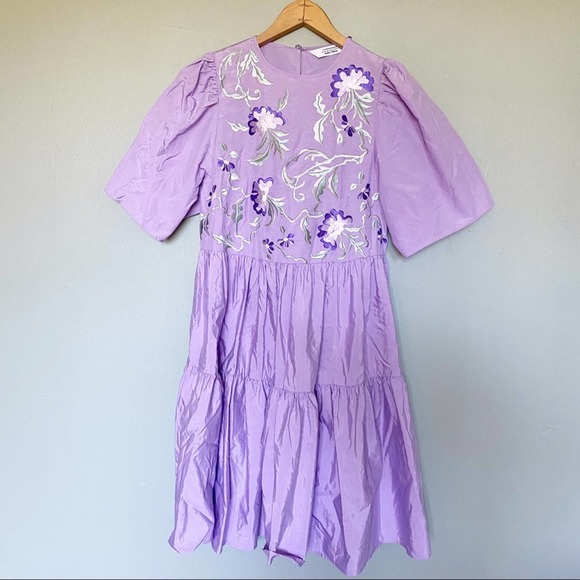 & Other Stories Purple Floral Mini Dress - Picture 1 of 6